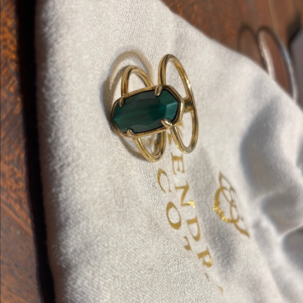 Kendra Scott Gold Green Swirl Ring